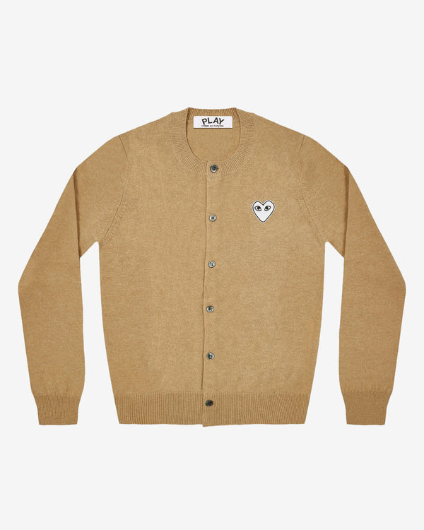 Play - Women's White Heart Cardigan - (Camel)