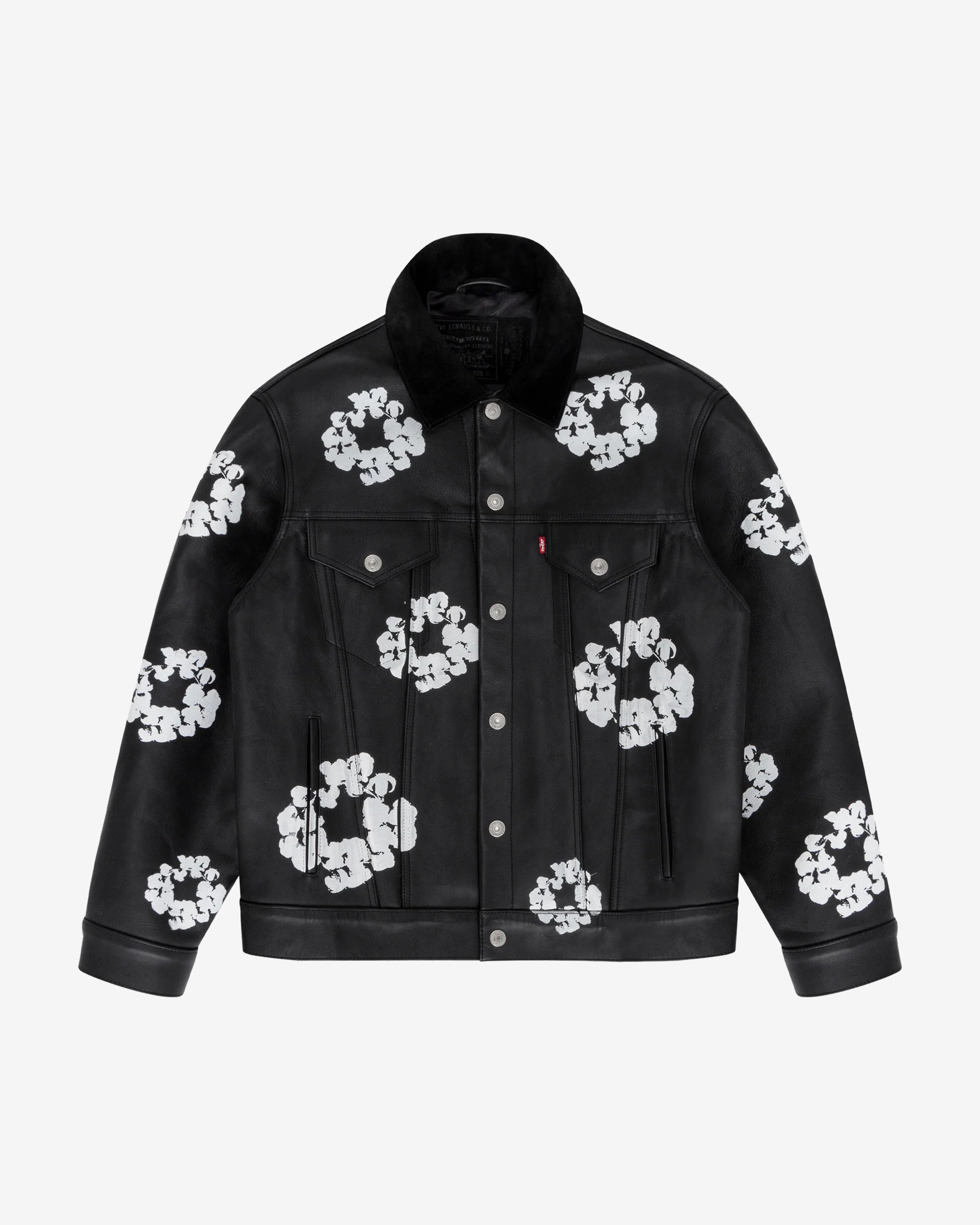 Denim Tears: Men's Leather Cotton Wreath Type-2 (Black) | DSMNY E-SHOP