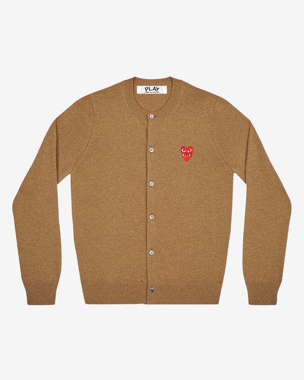 Play - Women's Stacked Heart Cardigan - (Beige)