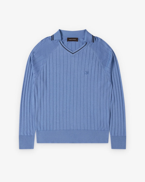 Wales Bonner - Men's Roots Polo Shirt - (Atlantic Blue)