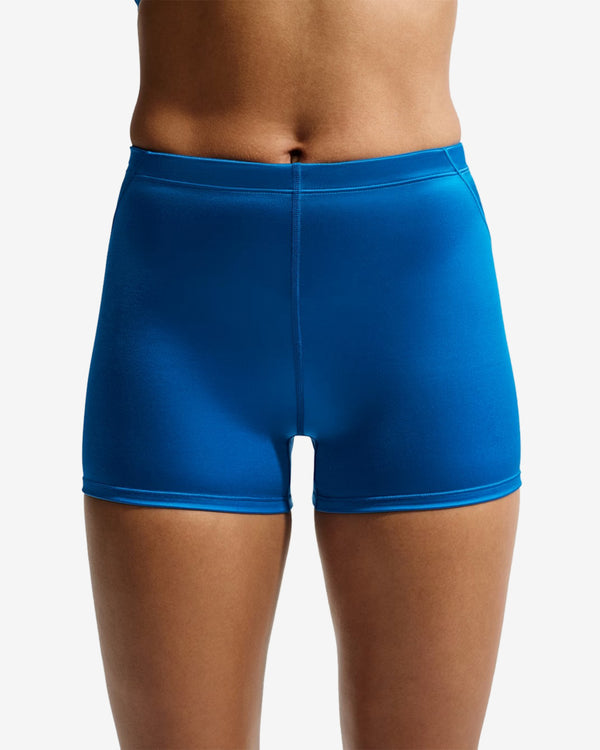 NikeSKIMS - Women's Mid-Rise 2" Satin Shine Boyshorts with Drawcord - (Cobalt)