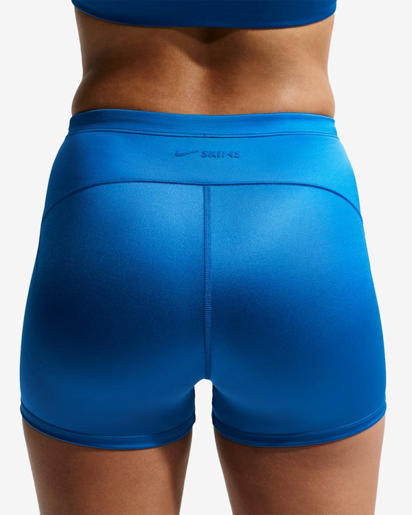 NikeSKIMS - Women's Mid-Rise 2" Satin Shine Boyshorts with Drawcord - (Cobalt)