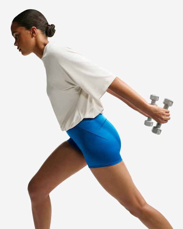 NikeSKIMS - Women's Mid-Rise 2" Satin Shine Boyshorts with Drawcord - (Cobalt)