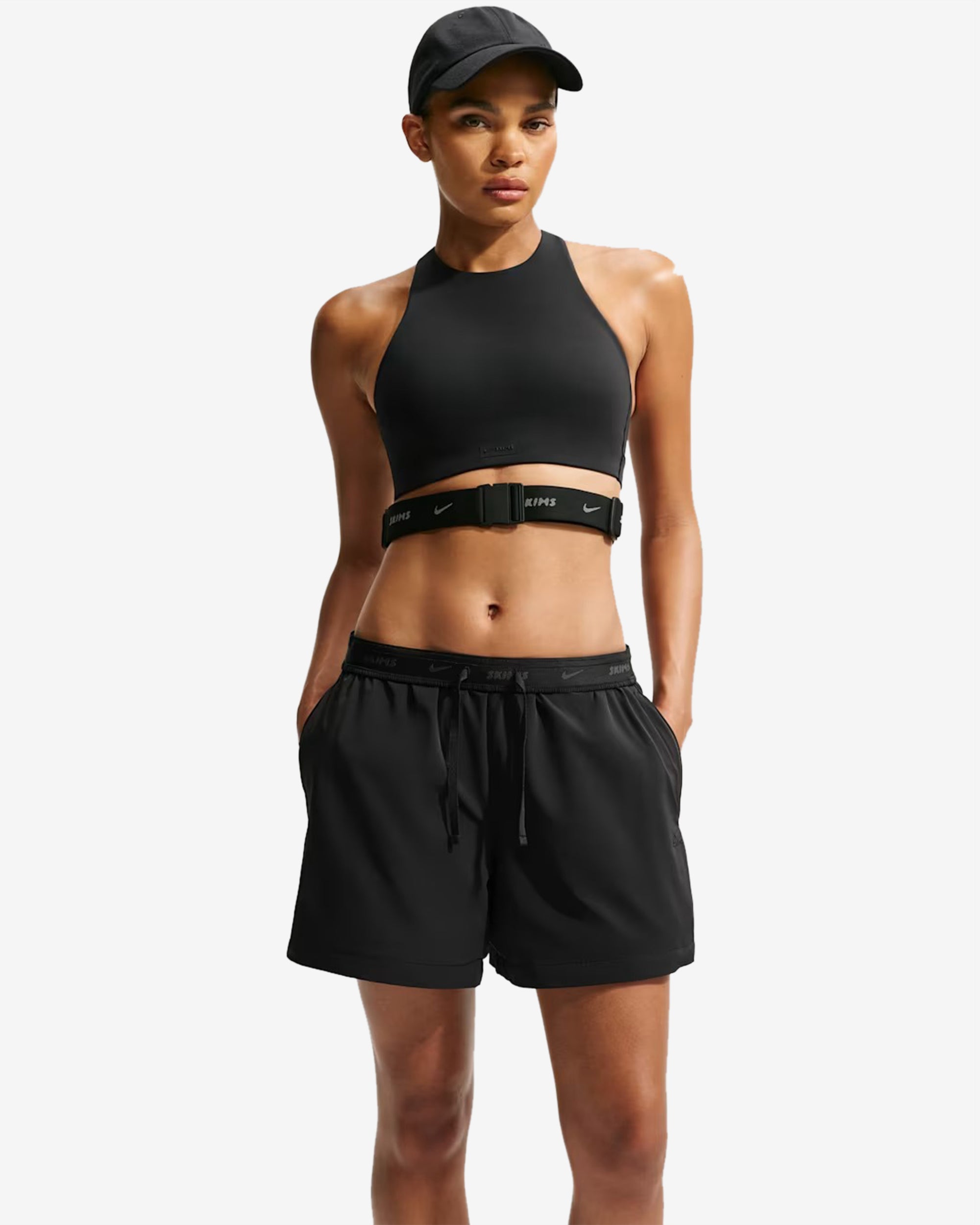 NikeSKIMS - Women's 12.5CM Stretch Nylon Track Shorts - (Obsidian) view 5, Click to Zoom in