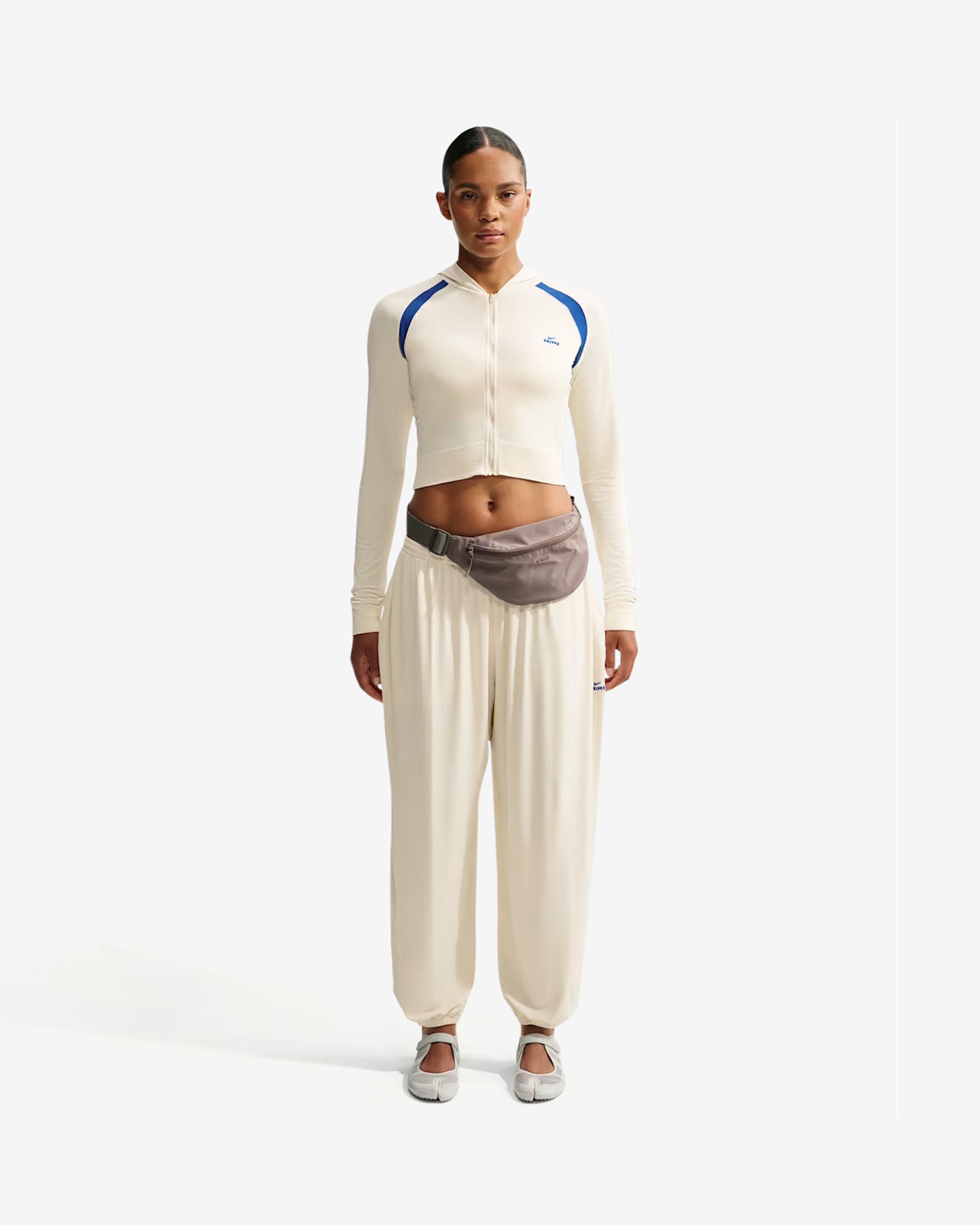NikeSKIMS: Women's Stretch Knit Pants (Ivory/Cobalt) | DSMNY E-SHOP