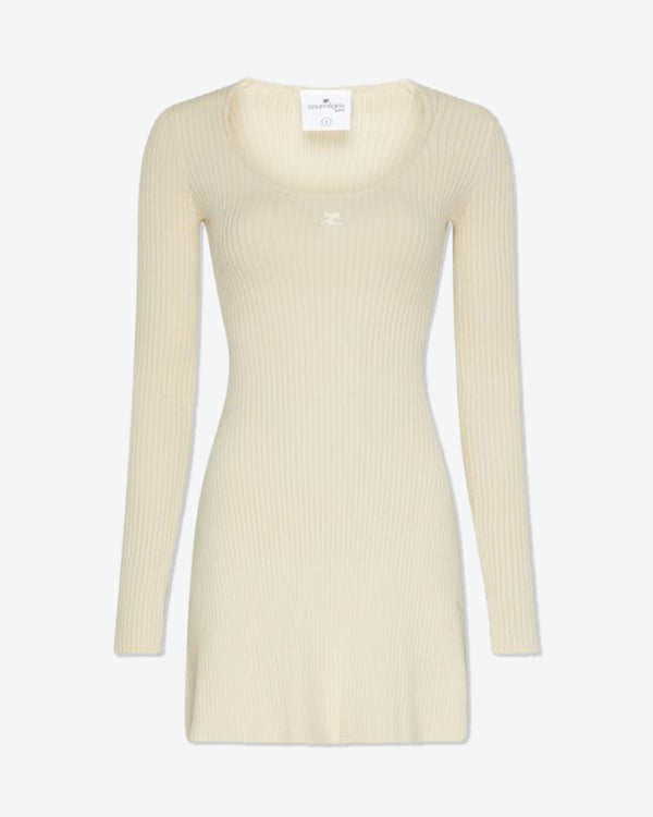 Courreges - Women's Holistic Rib Knit Dress - (Oatmeal)