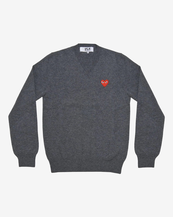 Play - Red Heart V-Neck Sweater - (Grey)