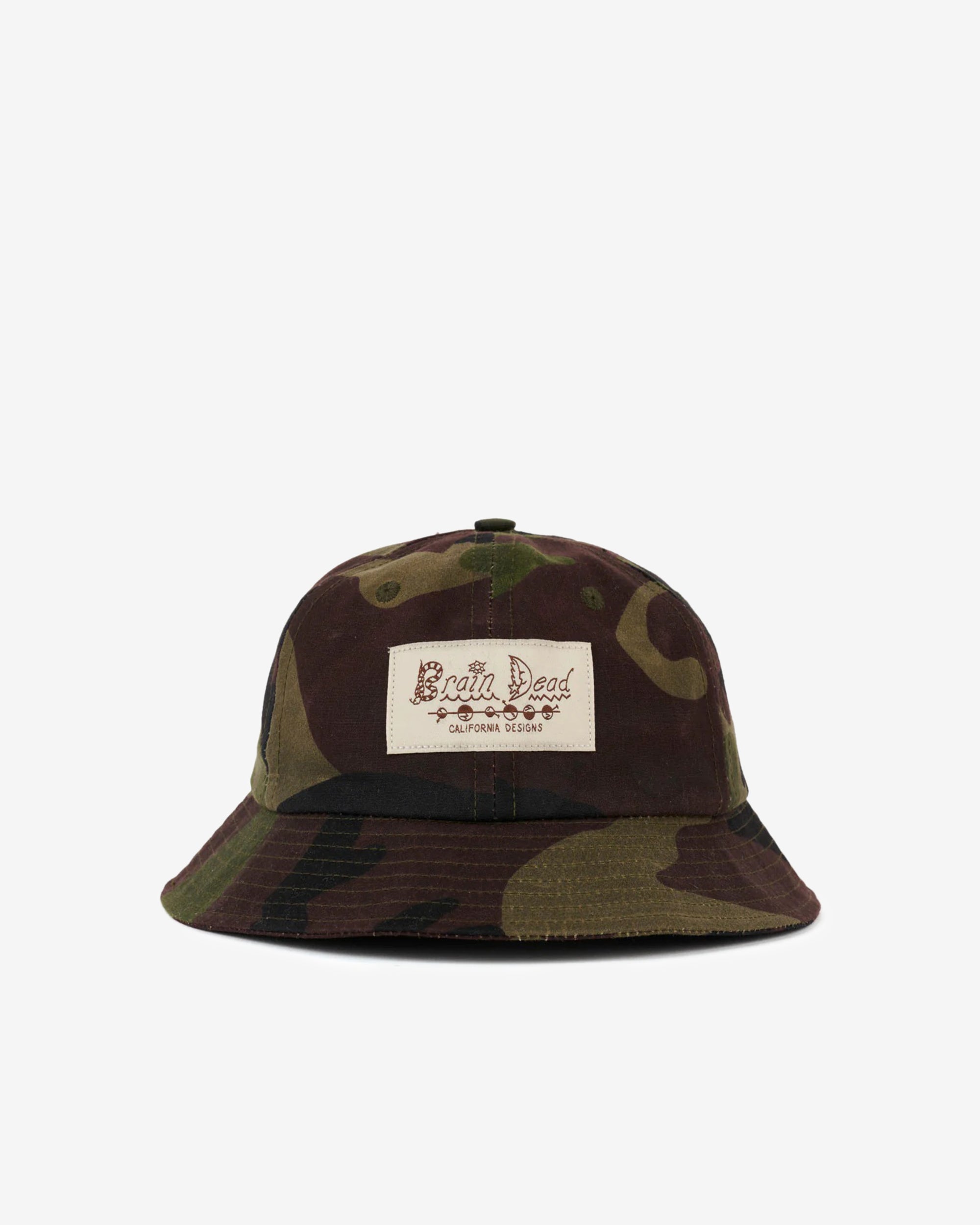 Brain Dead - Men's Adjustable 6 Panel Bell Hat - (Camo) view 1, Click to Zoom in