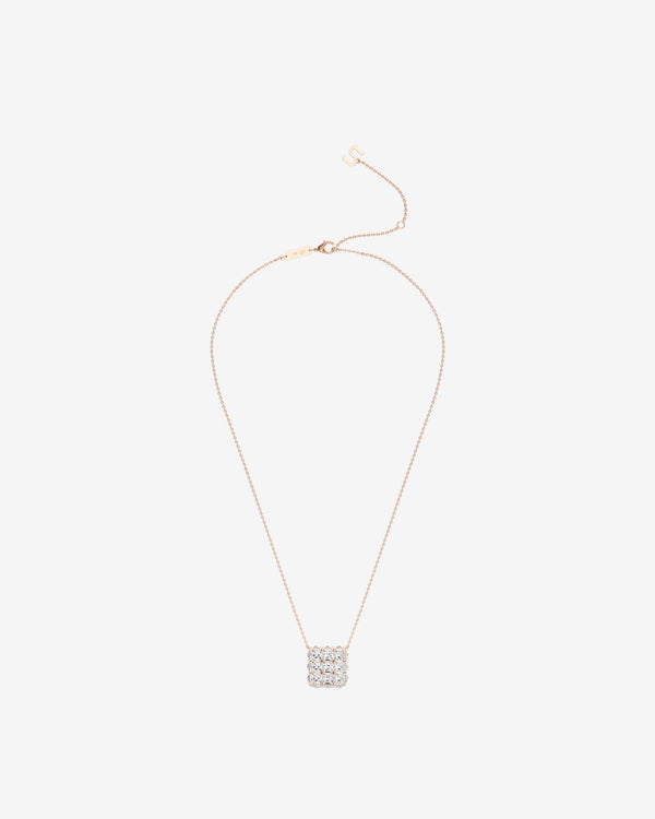 Unsaid - Women's Armor Cube Diamond Pendant Necklace - (Yellow Gold)