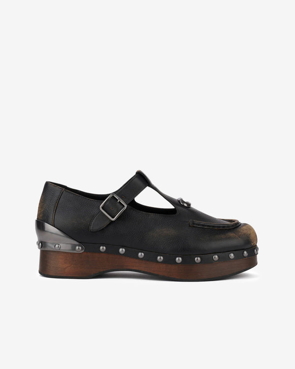 Brain Dead - Women's Coach Leather Wooden Mary Jane - (Black)