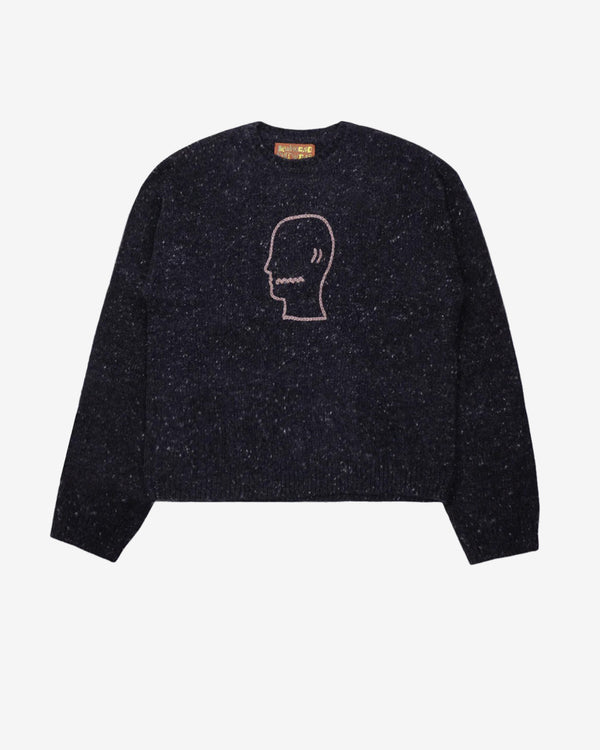 Brain Dead - Men's Logohead Alpaca Crewneck Sweater - (Charcoal)