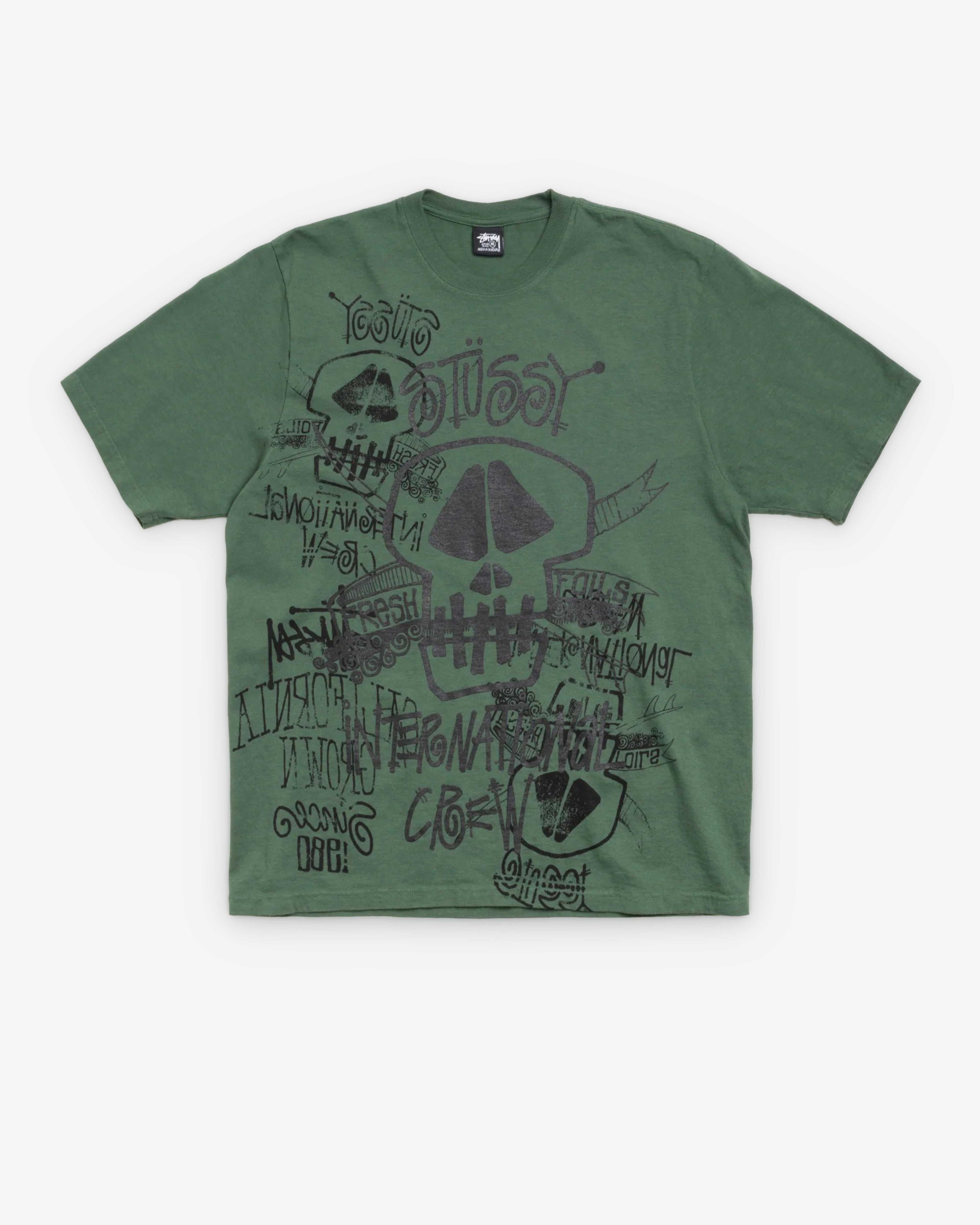 トップス Stussy SKULLS TEE PIGMENT DYED Stüssy: Men's Skulls Pigment Dyed Tee (Pine) | DSMNY E-SHOP