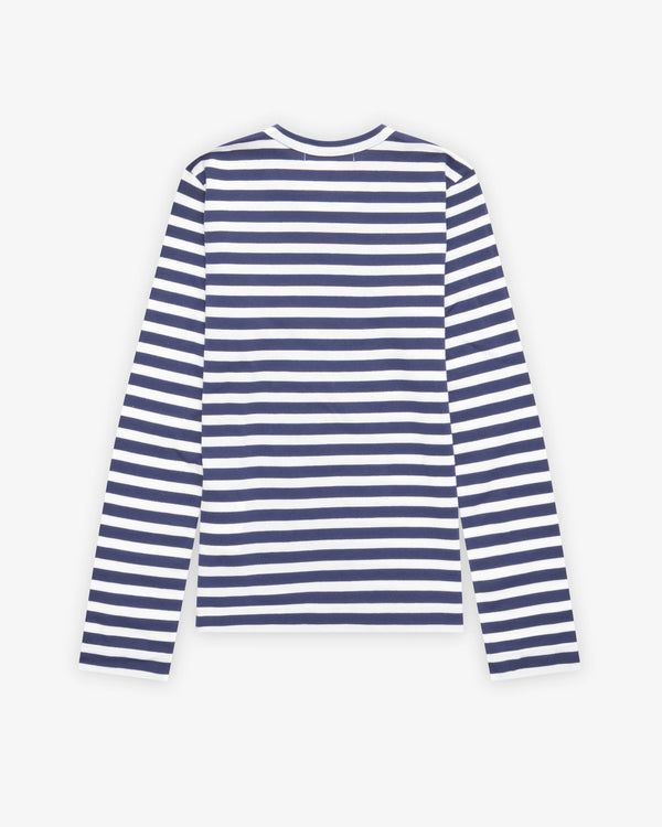 Play - Tiny Black Heart Striped T-Shirt - (Navy/White)