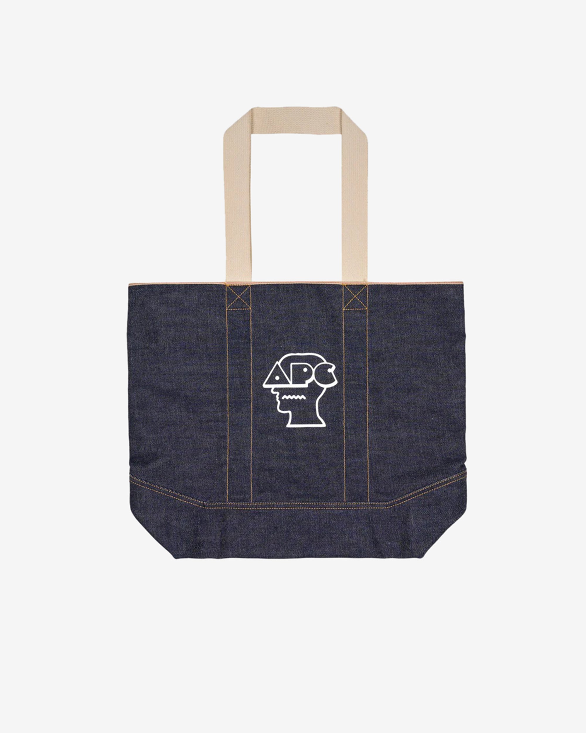 Brain Dead - Men's APC Printed Selvedge Denim Tote - (Navy) view 1, Click to Zoom in