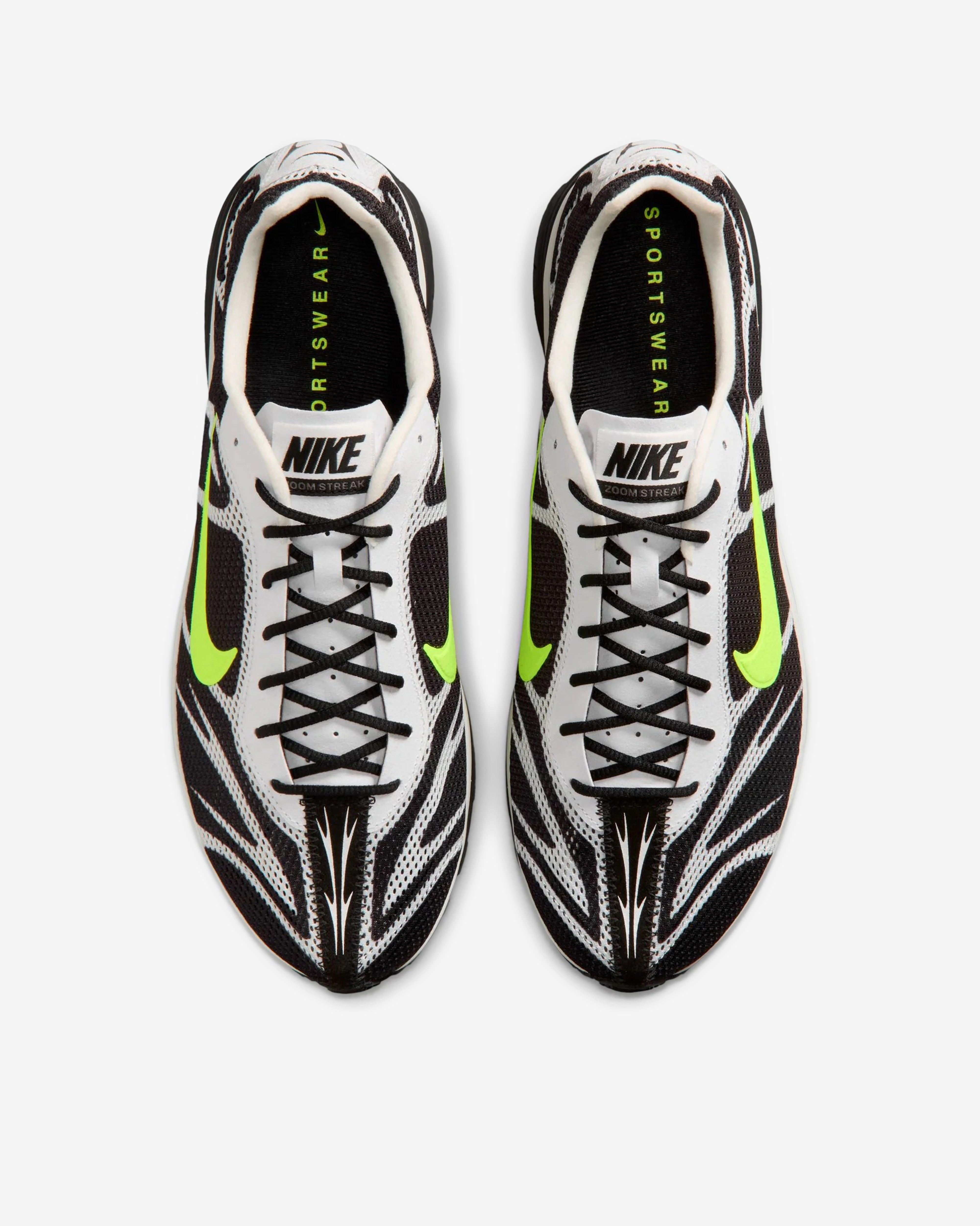Nike: Men's Zoom Streak 3 Sneakers (White/Volt) | DSMNY E-SHOP