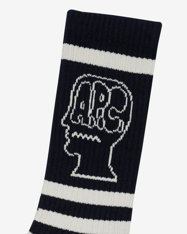 Brain Dead - Men's APC Striped Socks - (Navy)