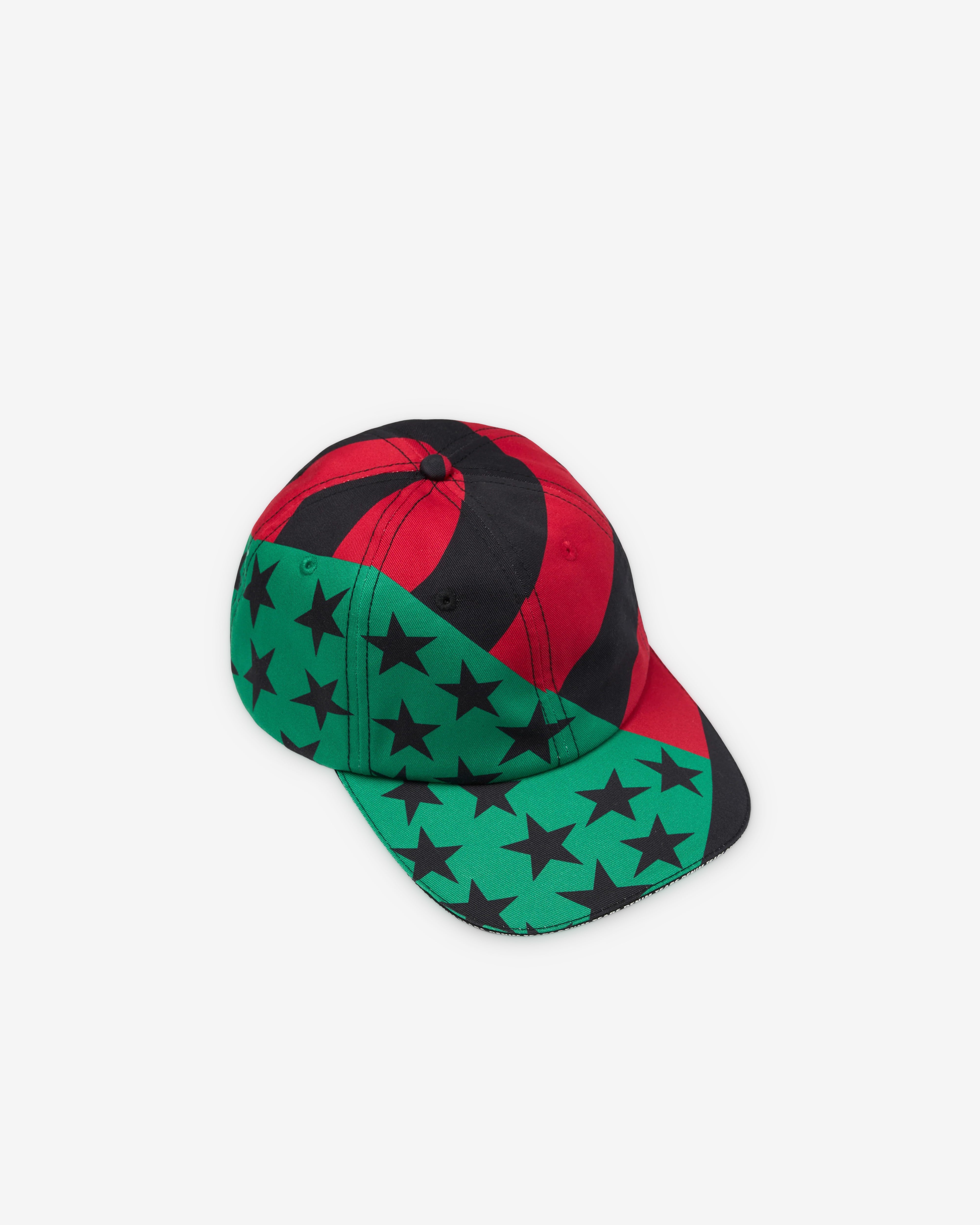 Denim Tears: Men's DT Flag Cap (Red/Black/Green) | DSMNY E-SHOP