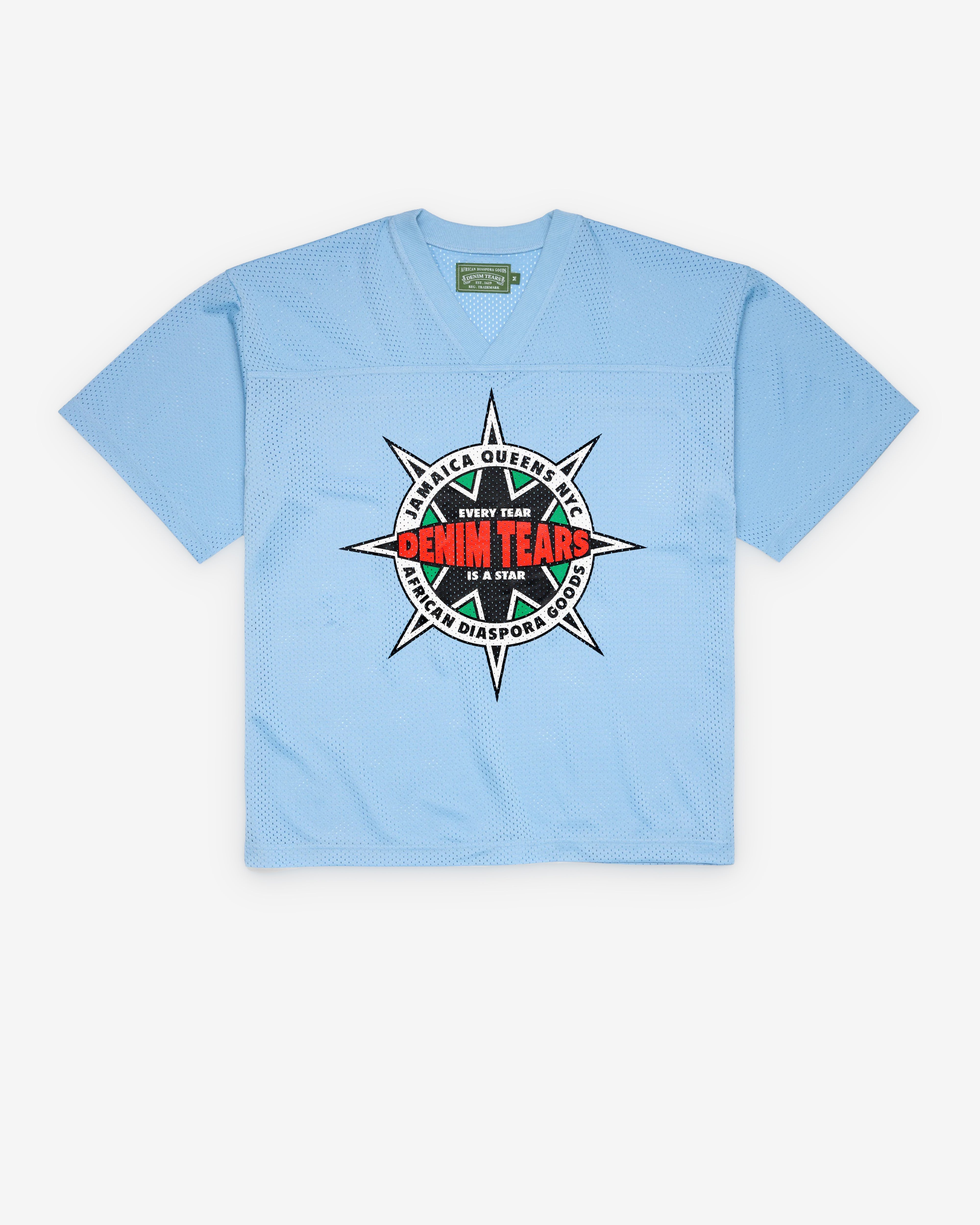 Denim Tears: Men's Every Star Football Jersey (Light Blue) | DSMNY