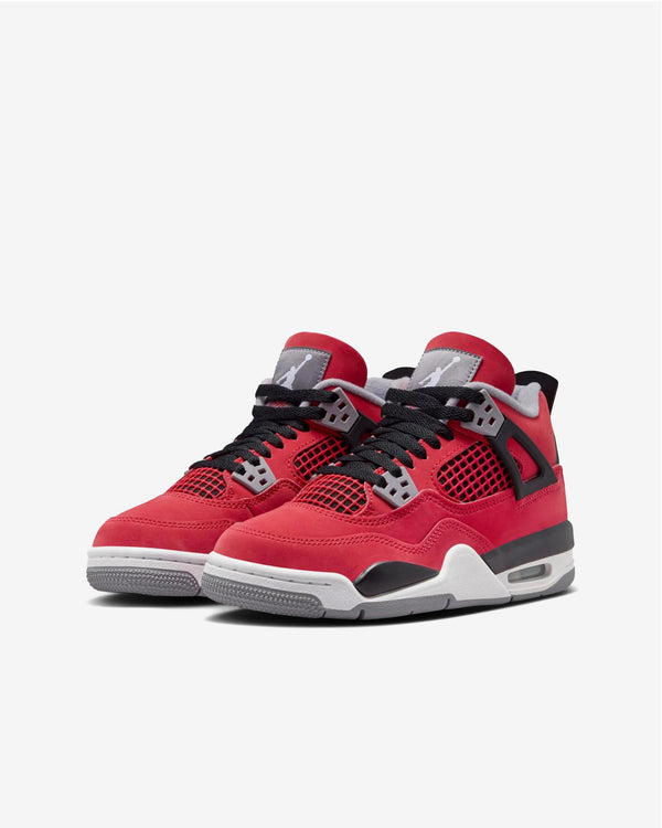 Nike - Kid's Air Jordan 4 Retro Toro Bravo GS Sneakers - (Fire Red/Black/Cement Grey)