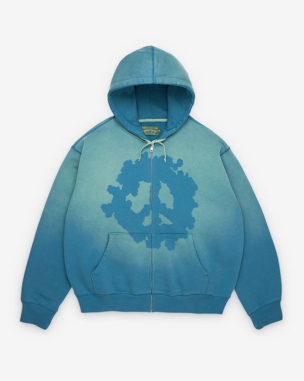 Denim Tears - Men's Peace Wreath Knockout Zip Hood - (Blue)
