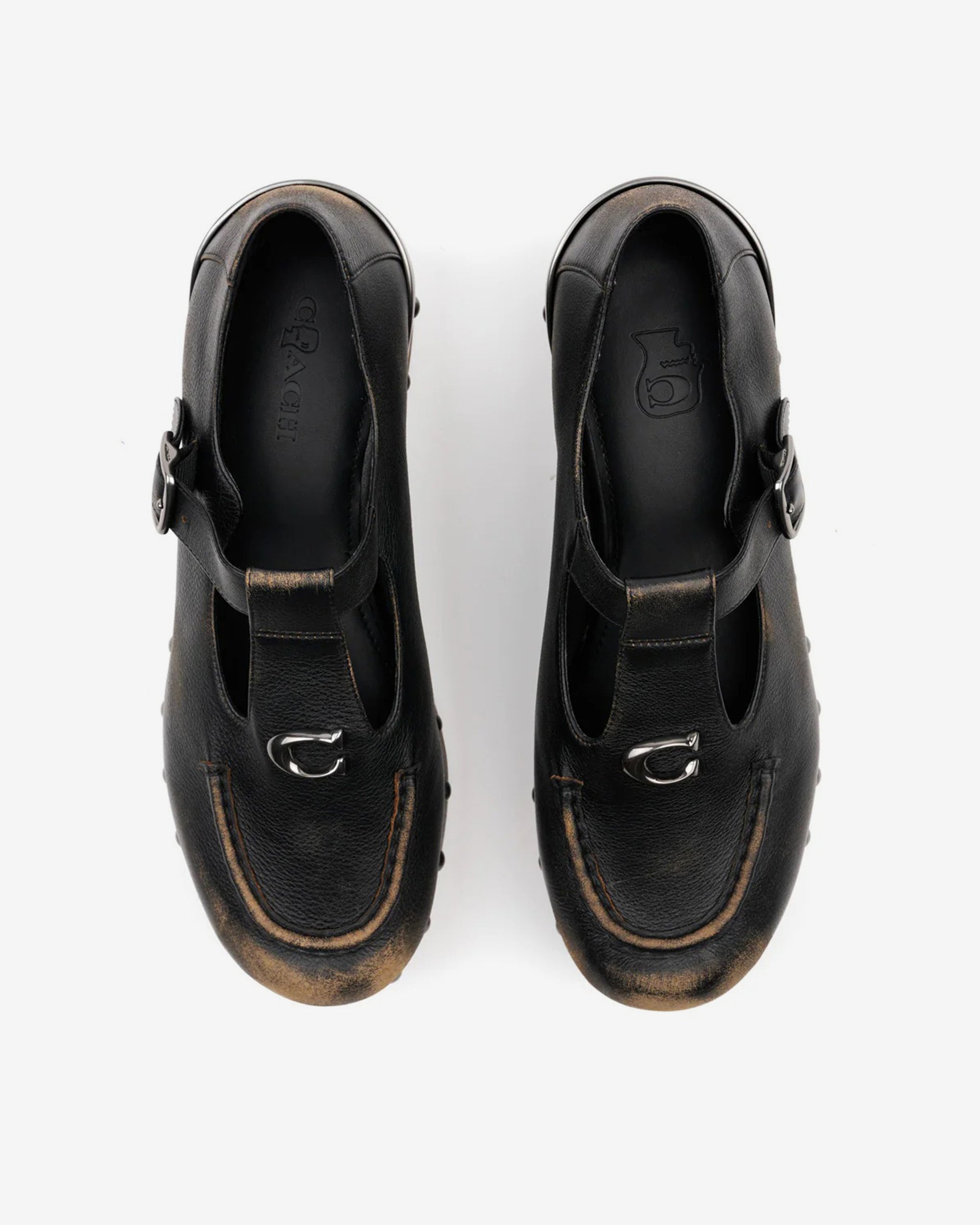 Brain Dead - Women's Coach Leather Wooden Mary Jane - (Black) view 4, Click to Zoom in