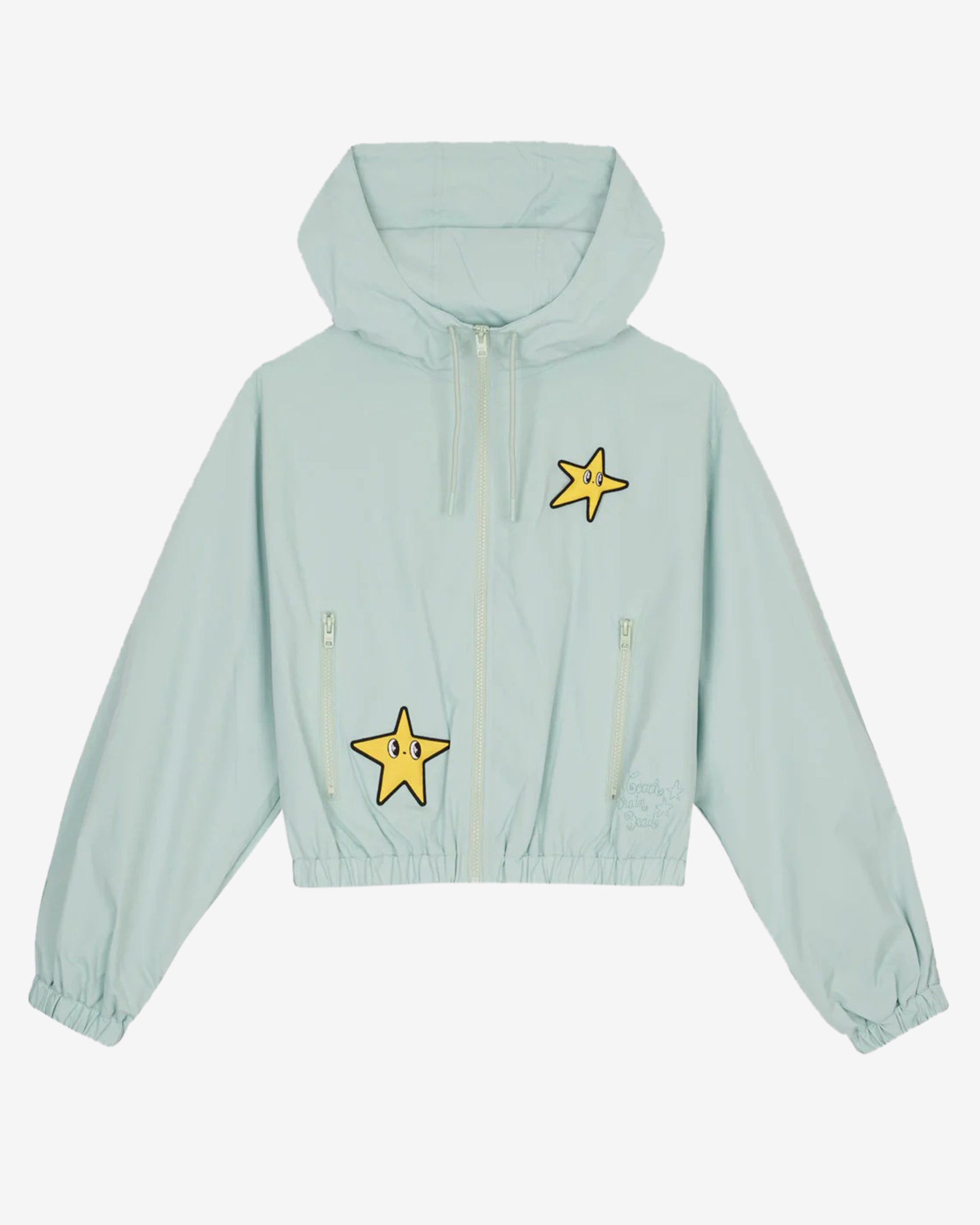 Brain Dead - Women's Coach Cropped Star Windbreaker - (Light Green) view 1, Click to Zoom in