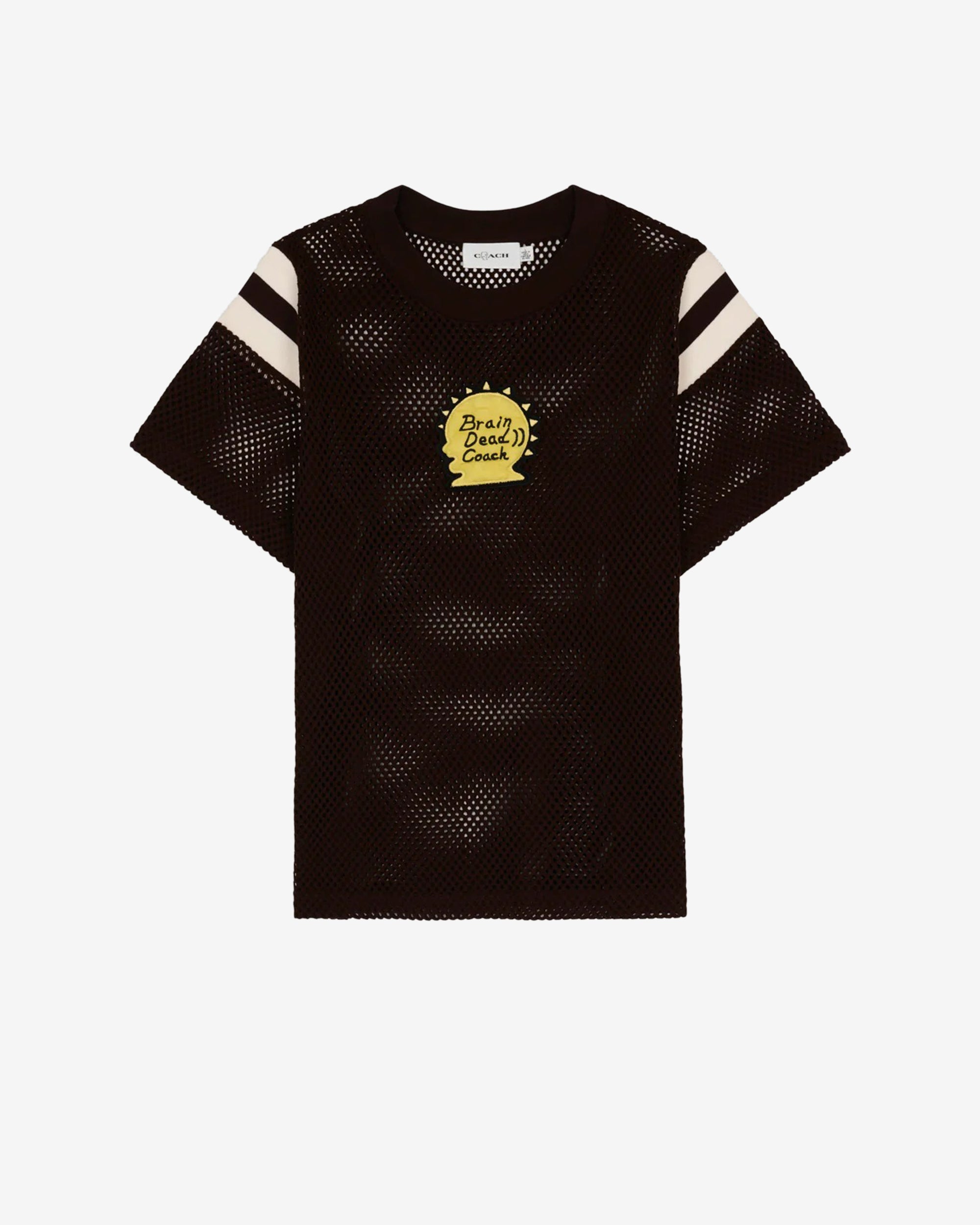 Brain Dead - Men's Coach Mesh Football T-Shirt - (Brown) view 1, Click to Zoom in