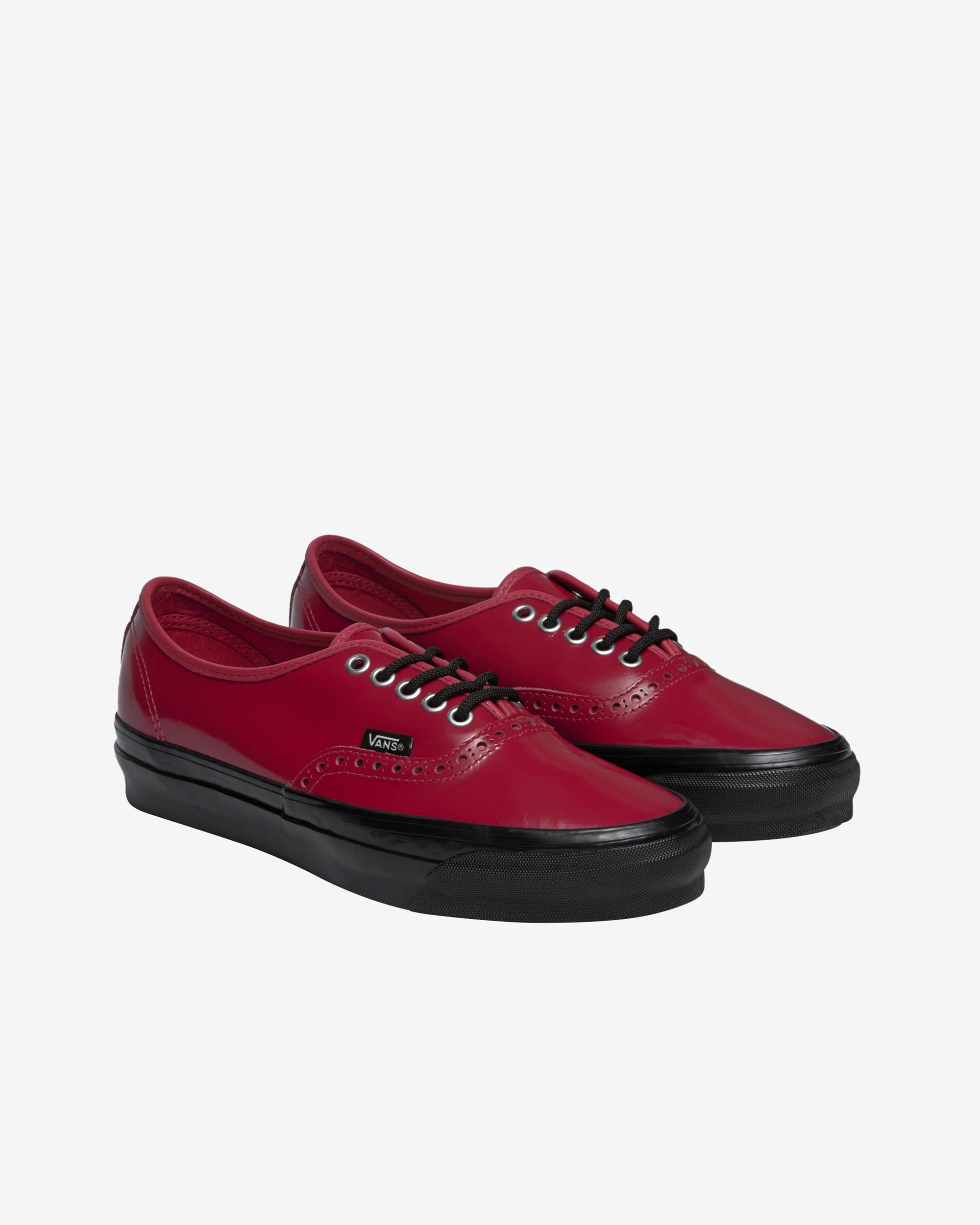 Vans - Men's Authentic Leather Brogues - (Gloss Bordeaux) view 4, Click to Zoom in