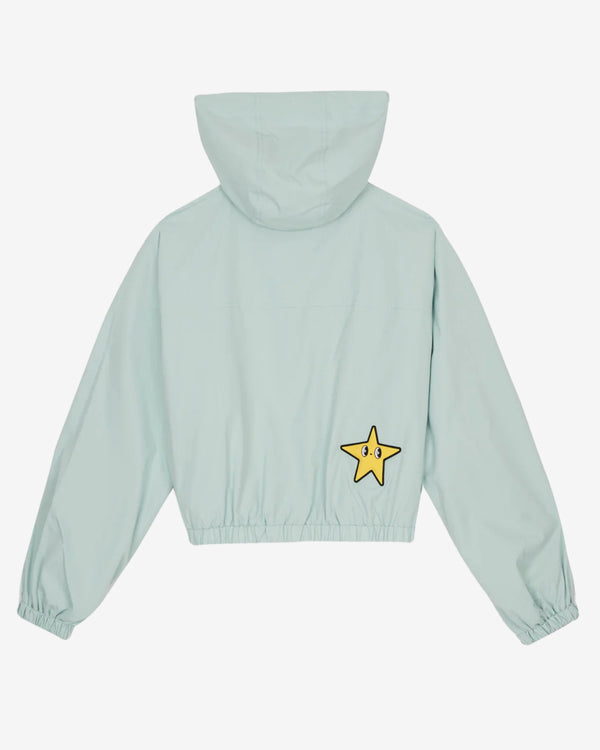 Brain Dead - Women's Coach Cropped Star Windbreaker - (Light Green)