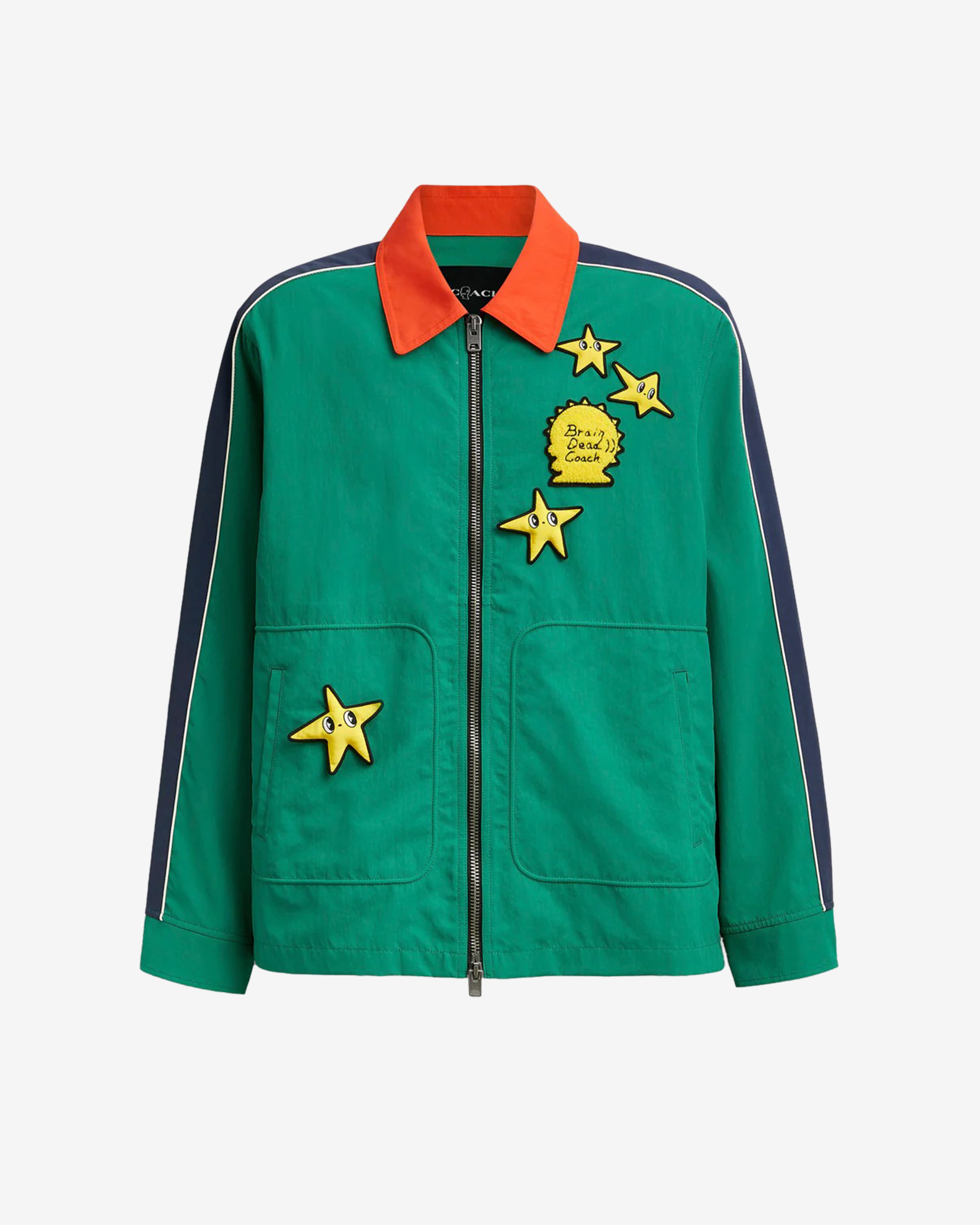 Brain Dead: Men's Coach Nylon Racer Jacket (Green) | DSMNY E-SHOP