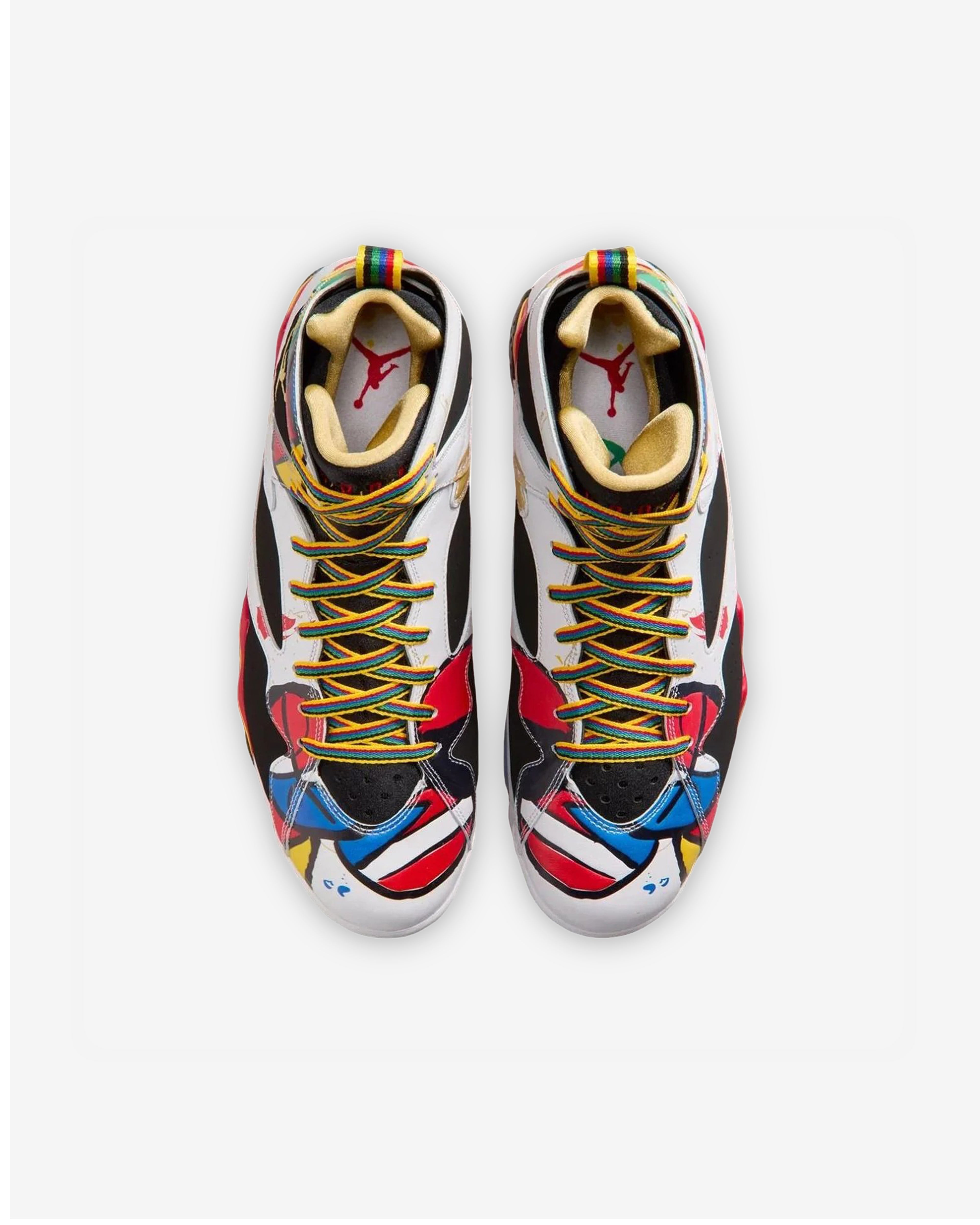 Nike: Men's Air Jordan 7 Retro Miró Sneakers (White/Multi) | DSMNY