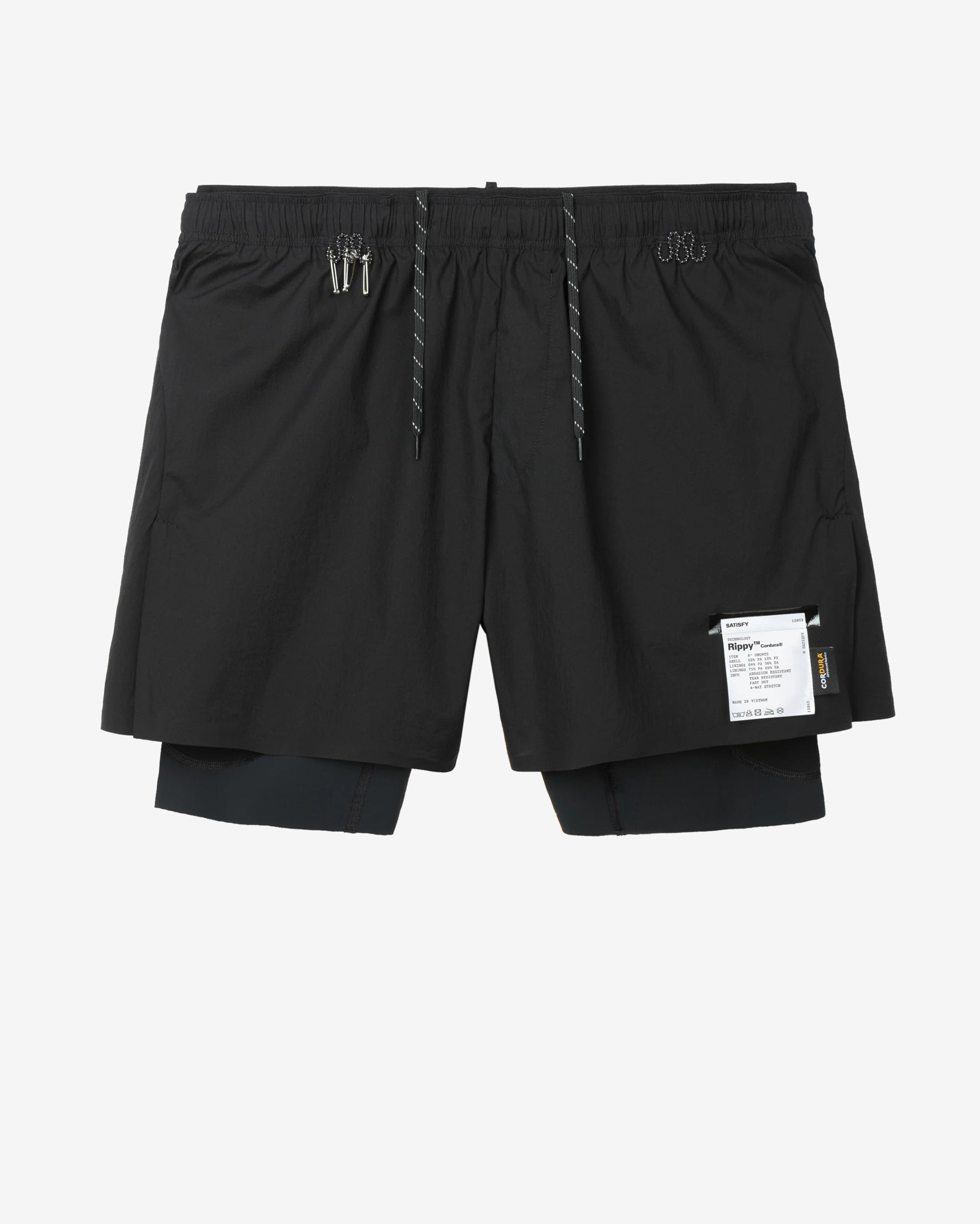 Satisfy - Rippy™ Cordura® 8" Trail Shorts - (Black) view 1, Click to Zoom in