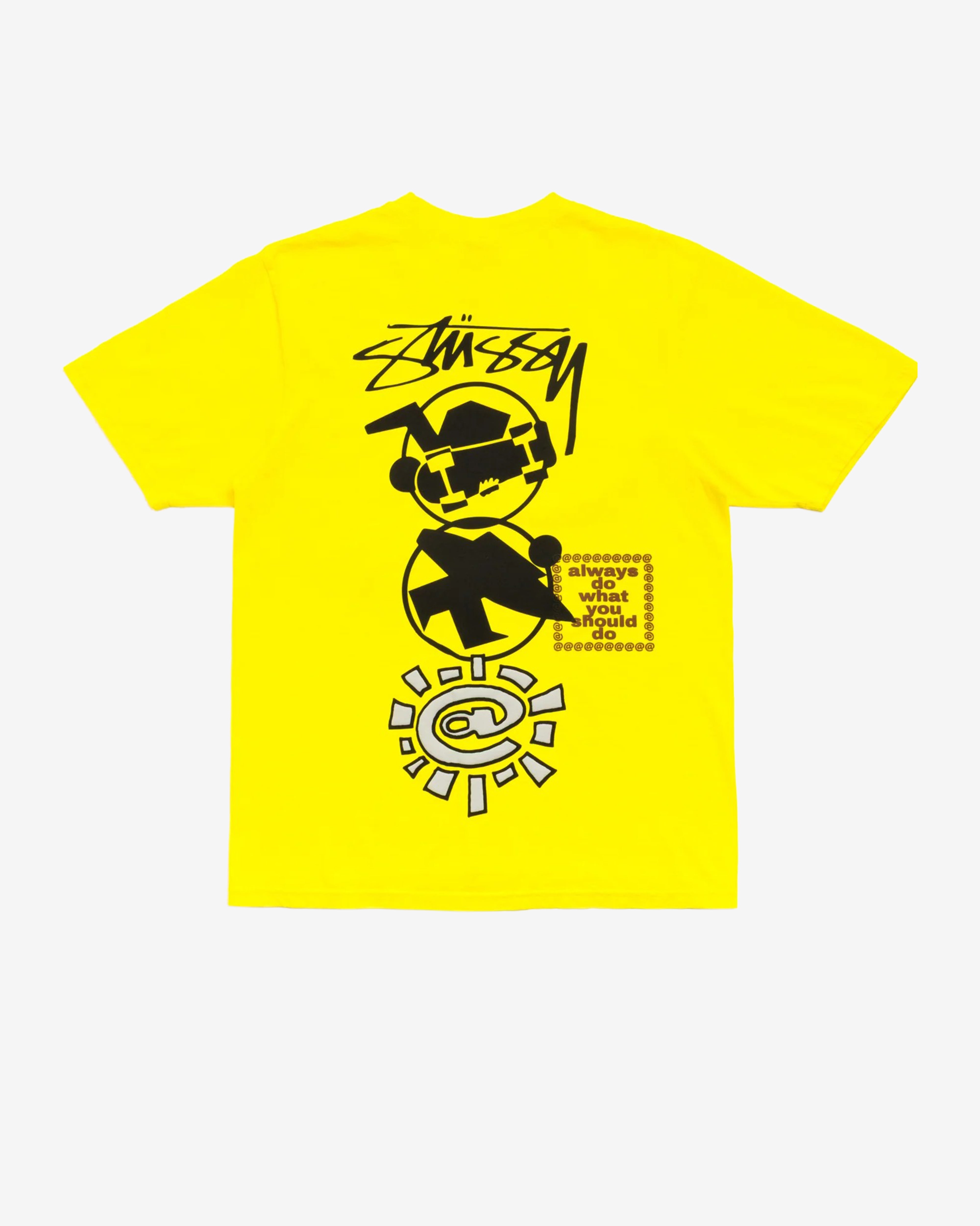 STÜSSY & ALWAYS STACK TEE Stüssy: Men's Always Do What You Should Do Stack Tee (Yellow