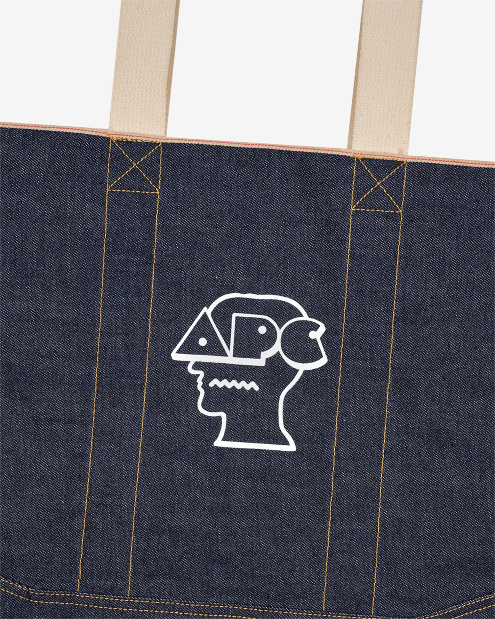 Brain Dead - Men's APC Printed Selvedge Denim Tote - (Navy) view 2, Click to Zoom in