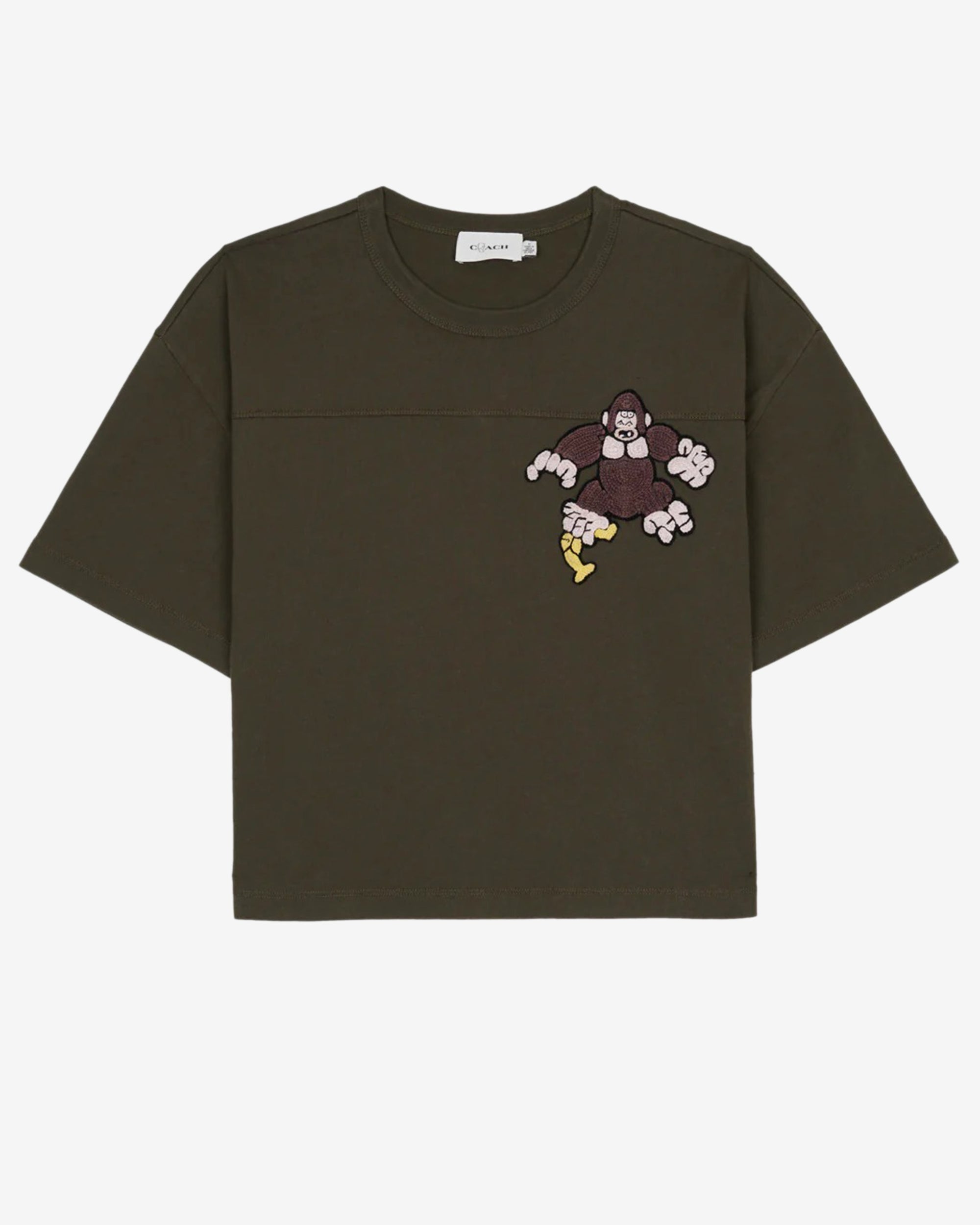 Brain Dead - Men's Coach Cropped Football T-Shirt - (Dark Grey) view 1, Click to Zoom in