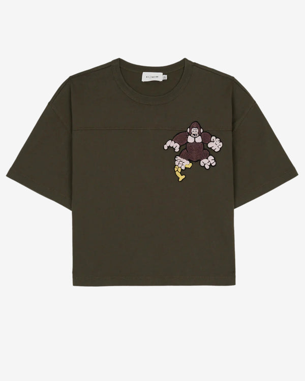 Brain Dead - Men's Coach Cropped Football T-Shirt - (Dark Grey)
