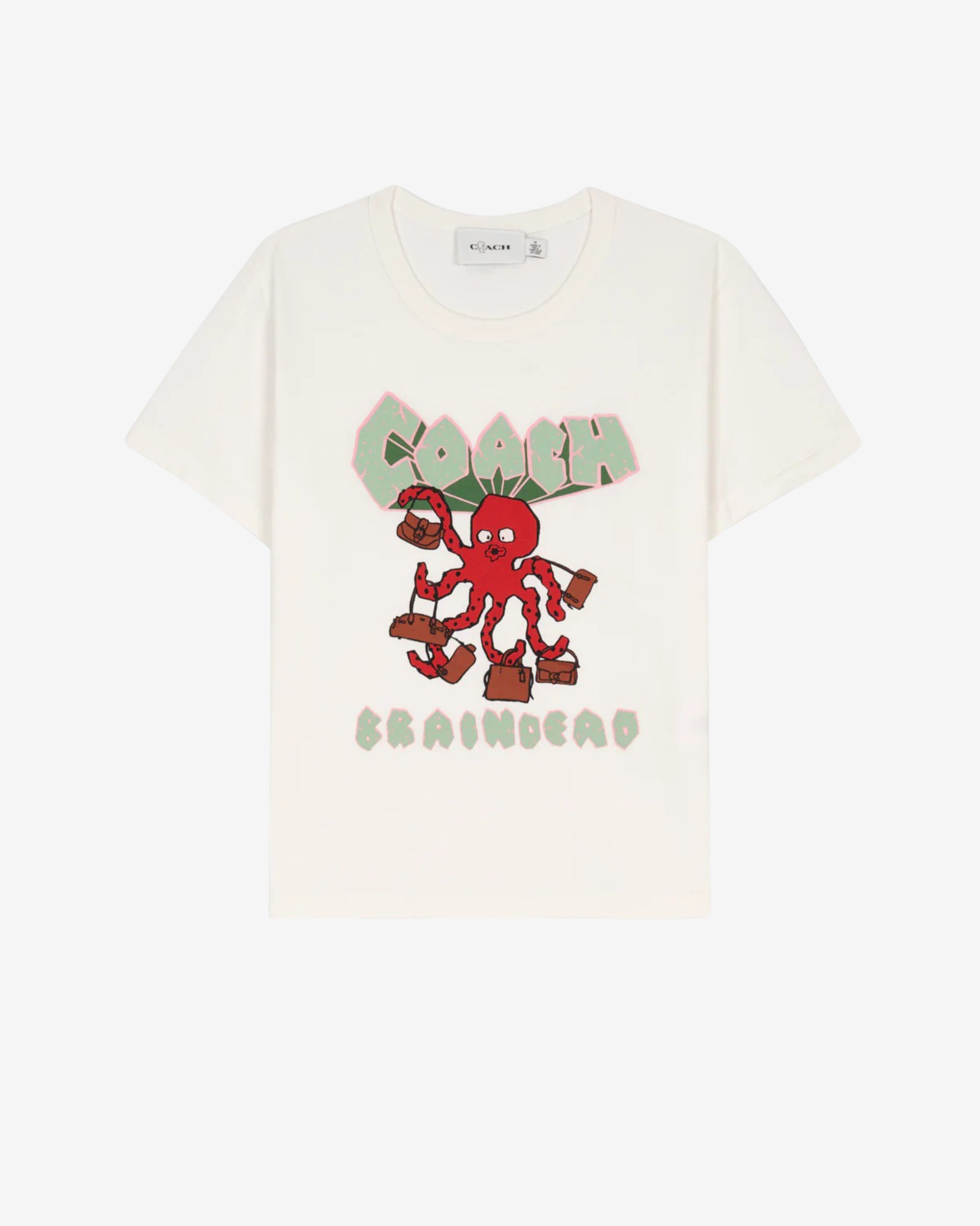 Brain Dead - Women's Coach Graphic 90s T-Shirt - (White) view 1, Click to Zoom in