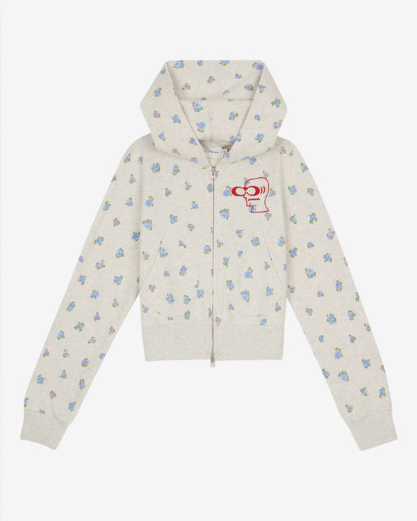 Brain Dead - Women's Coach Shrunken Floral Print Hoodie - (Heather Grey)
