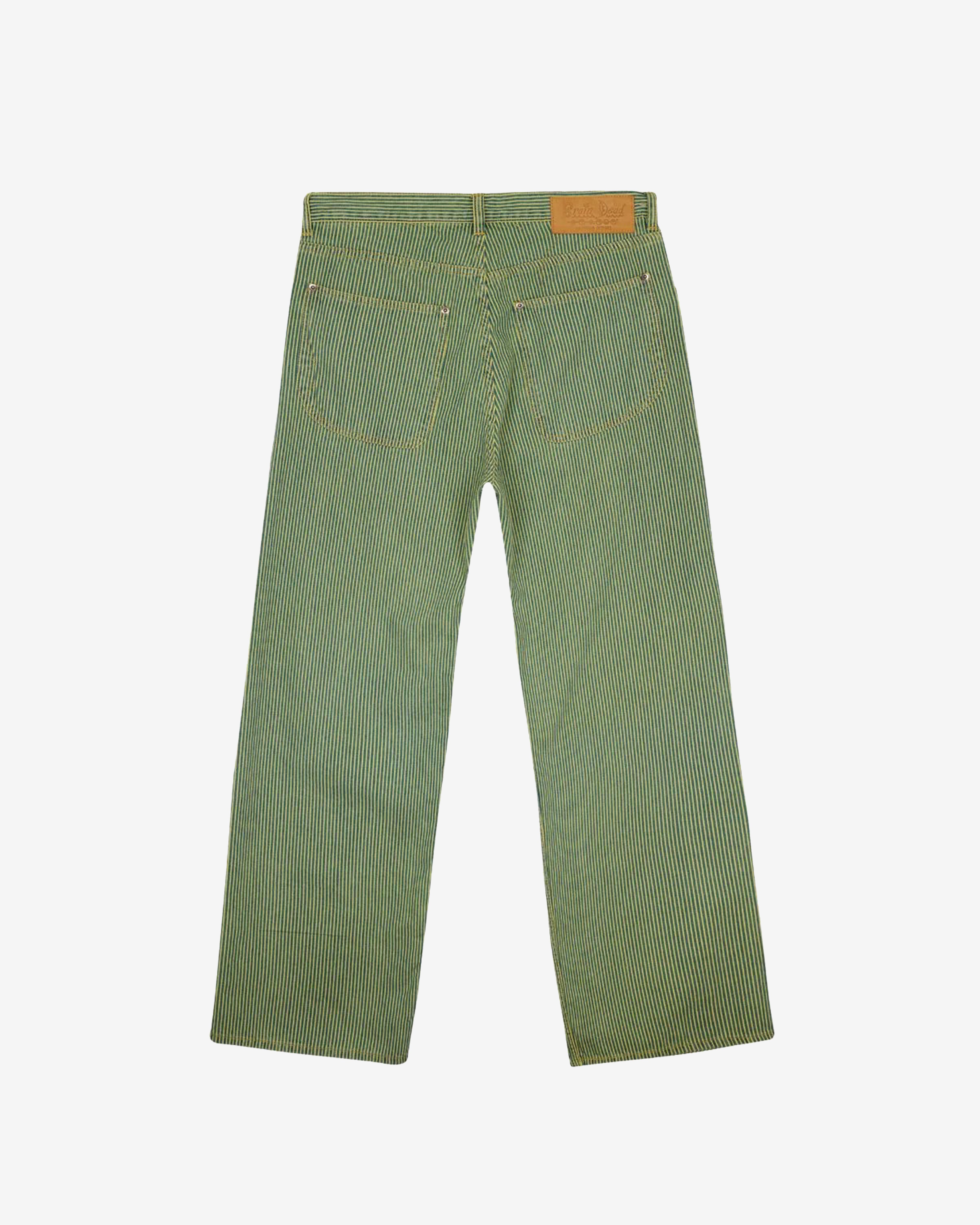 Brain Dead: Men's Type 00 Hickory Stripe Denim Pant (Green