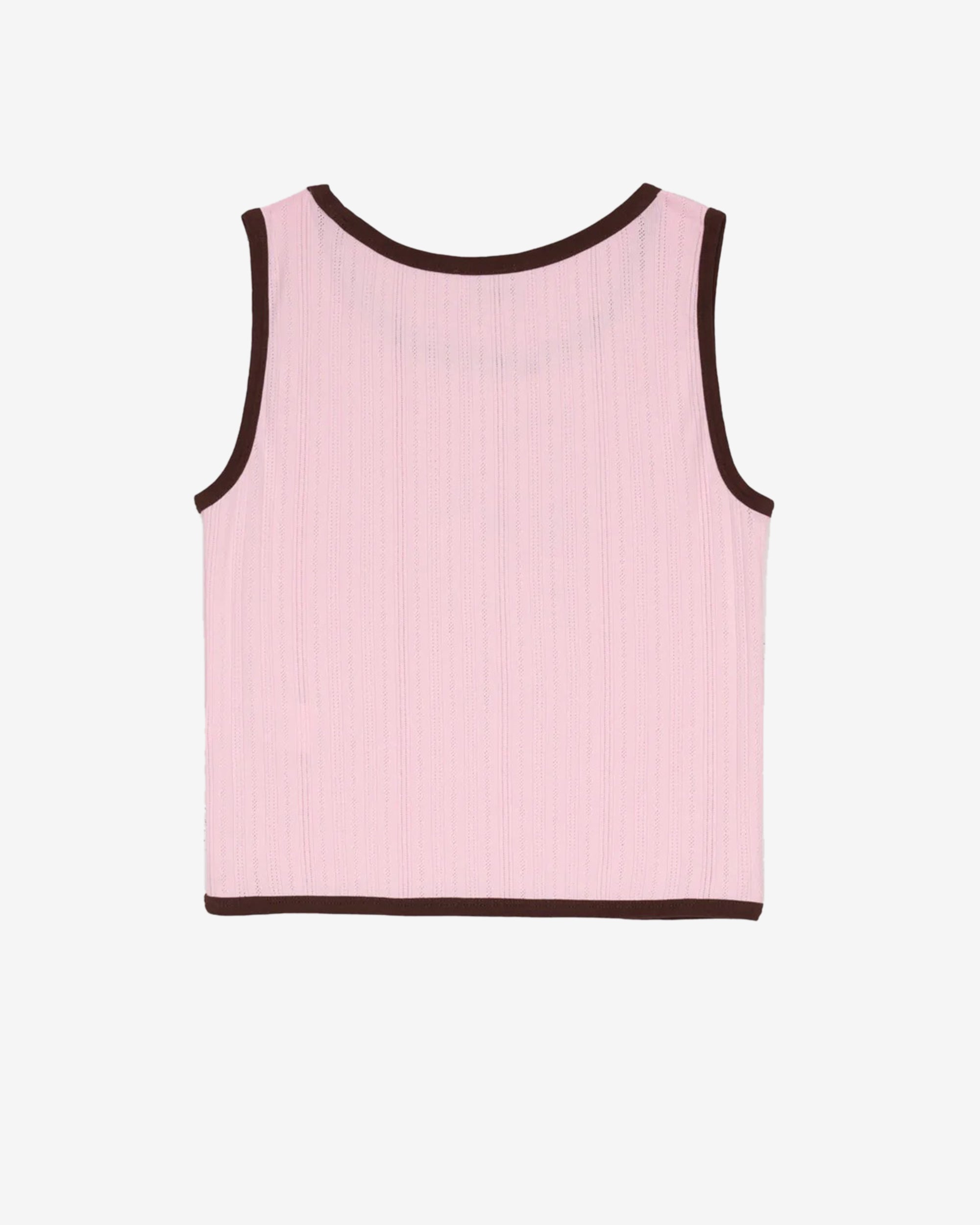 Brain Dead - Women's Coach Pointelle  Graphic Tank Top - (Pink) view 2, Click to Zoom in