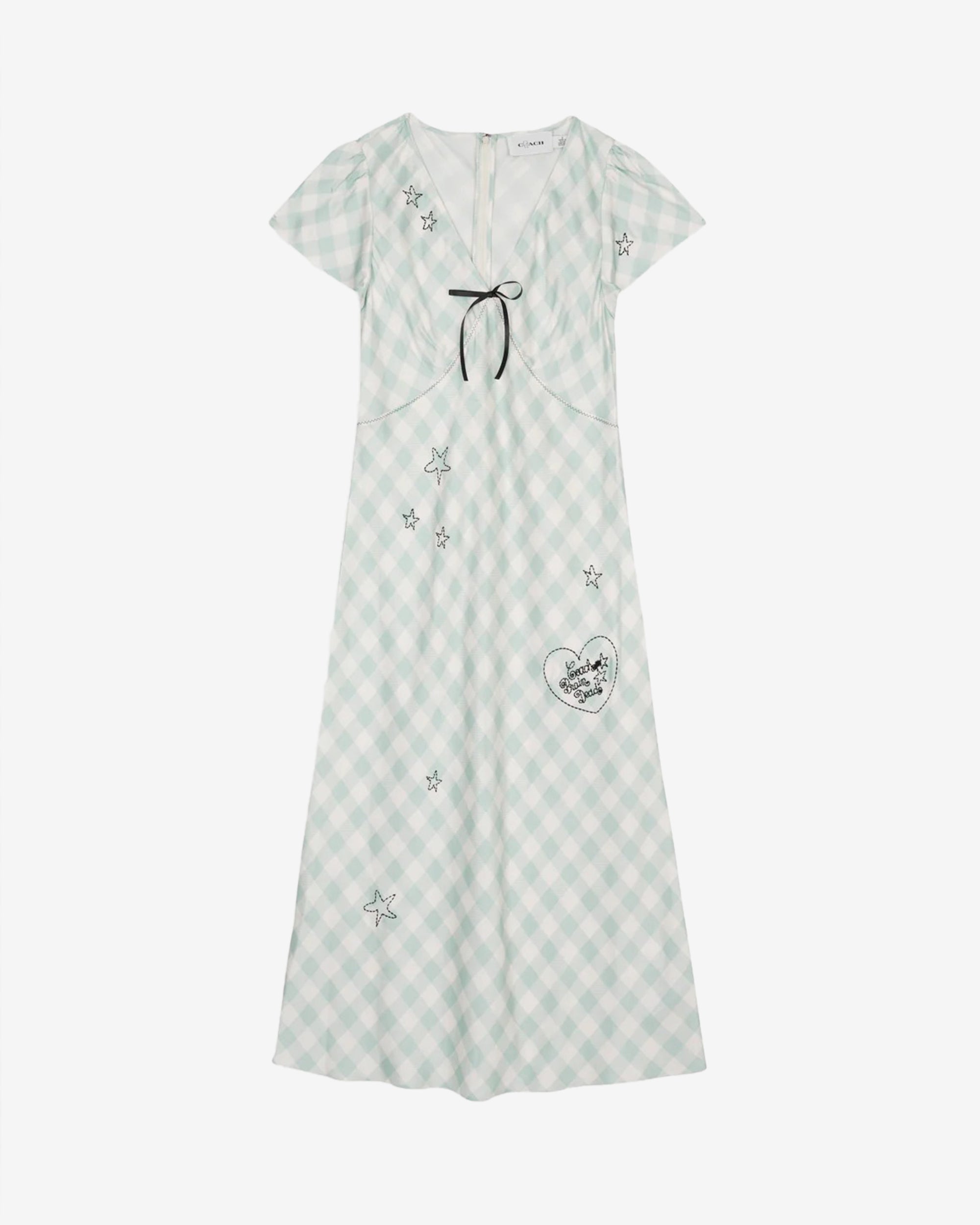 Brain Dead - Women's Coach Embroidered Gingham Dress view 1, Click to Zoom in