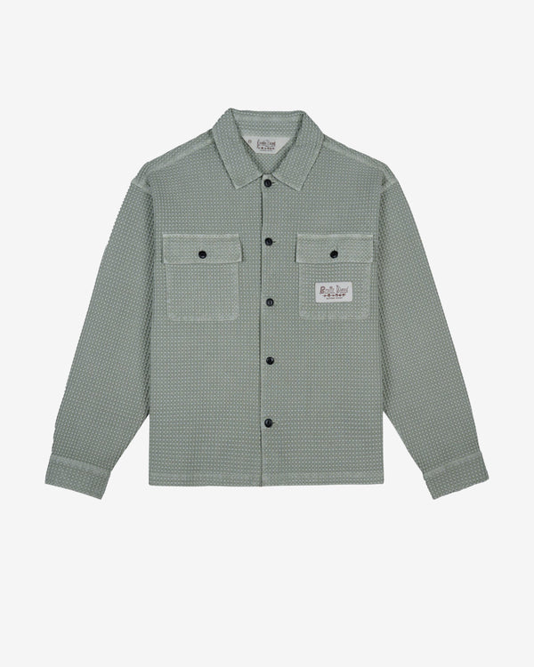 Brain Dead - Men's Waffle Button Front Shirt - (Silver Pine)