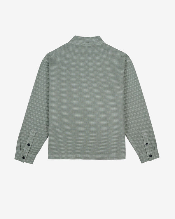 Brain Dead - Men's Waffle Button Front Shirt - (Silver Pine)