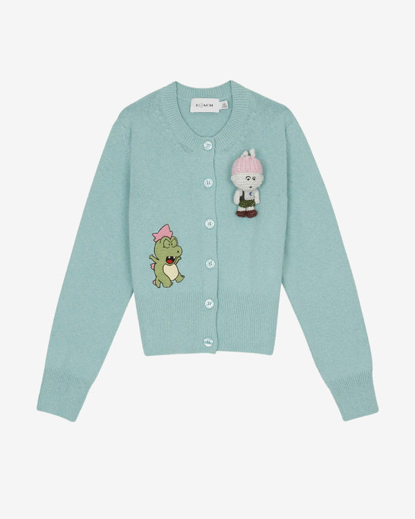 Brain Dead - Women's Coach Plush Character Cardigan - (Light Green)