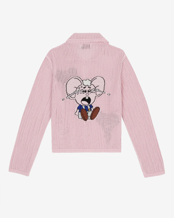 Brain Dead - Women's Coach Intarsia Kachi Mouse Knit Cardigan - (Pink)