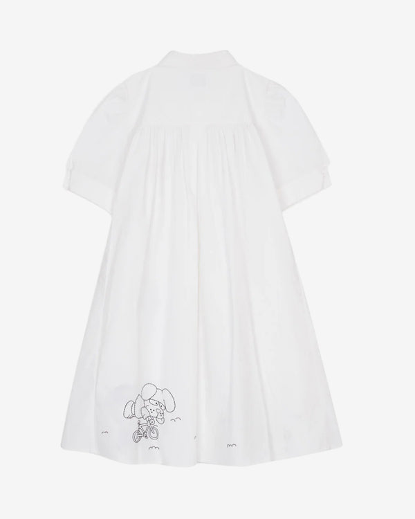 Brain Dead - Women's Coach Embroidered Shirt Dress - (White)