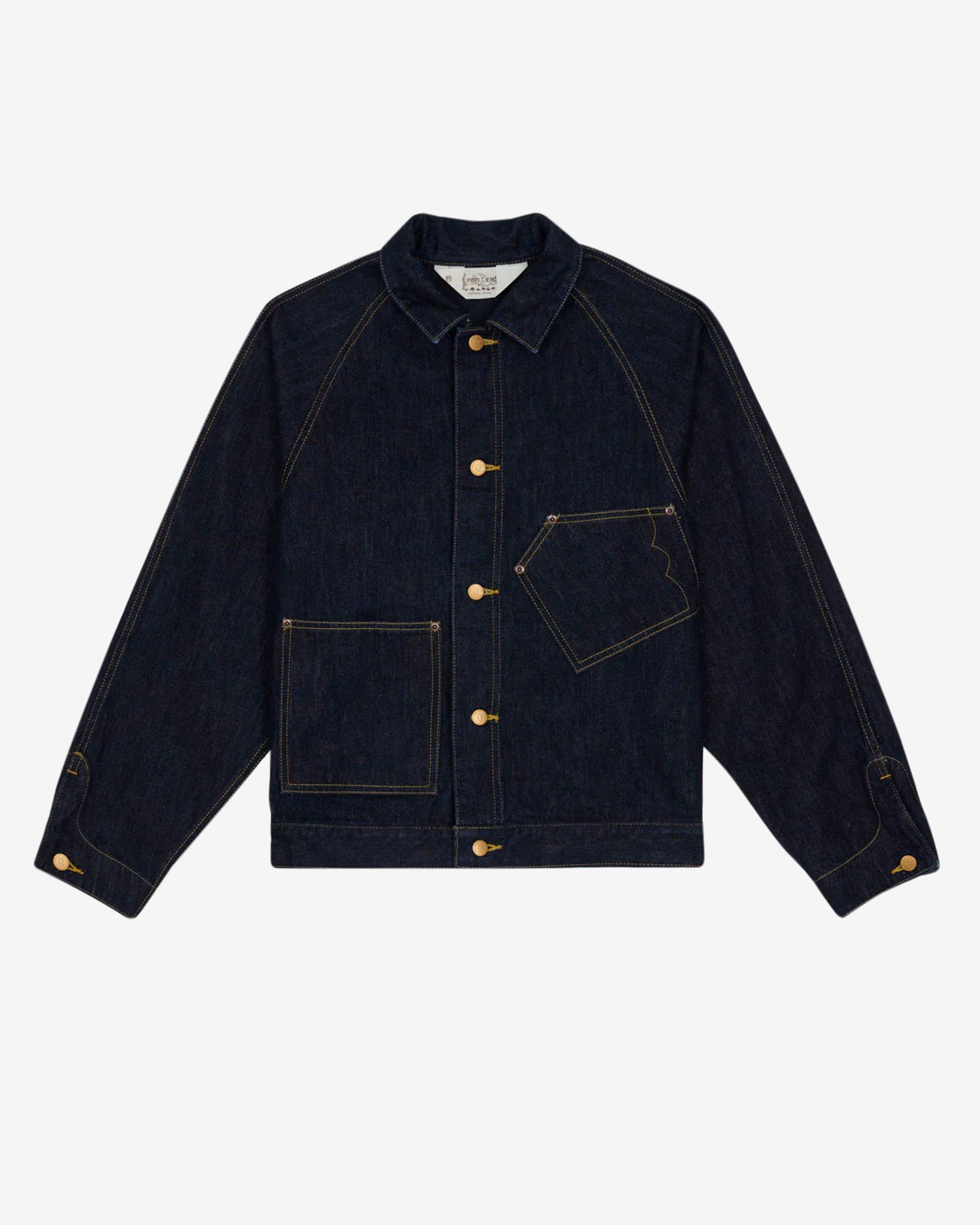 Brain Dead - Men's Denim Cropped Engineer Jacket - (Washed Indigo) view 1, Click to Zoom in
