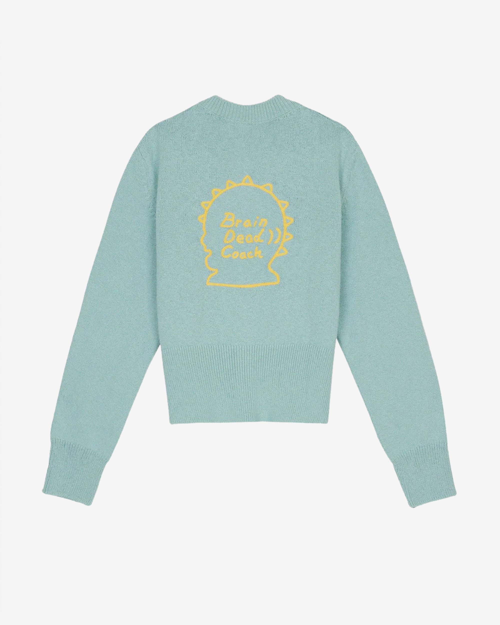 Brain Dead - Women's Coach Plush Character Cardigan - (Light Green) view 2, Click to Zoom in