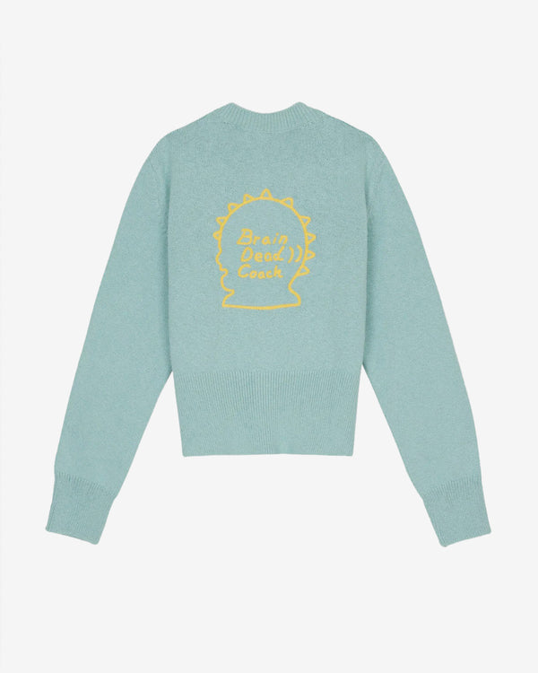 Brain Dead - Women's Coach Plush Character Cardigan - (Light Green)
