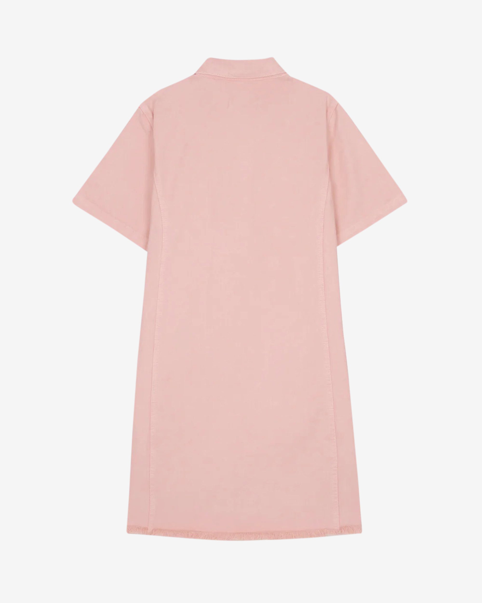 Brain Dead - Women's Coach Short Sleeve Denim Mini Dress - (Pink) view 2, Click to Zoom in